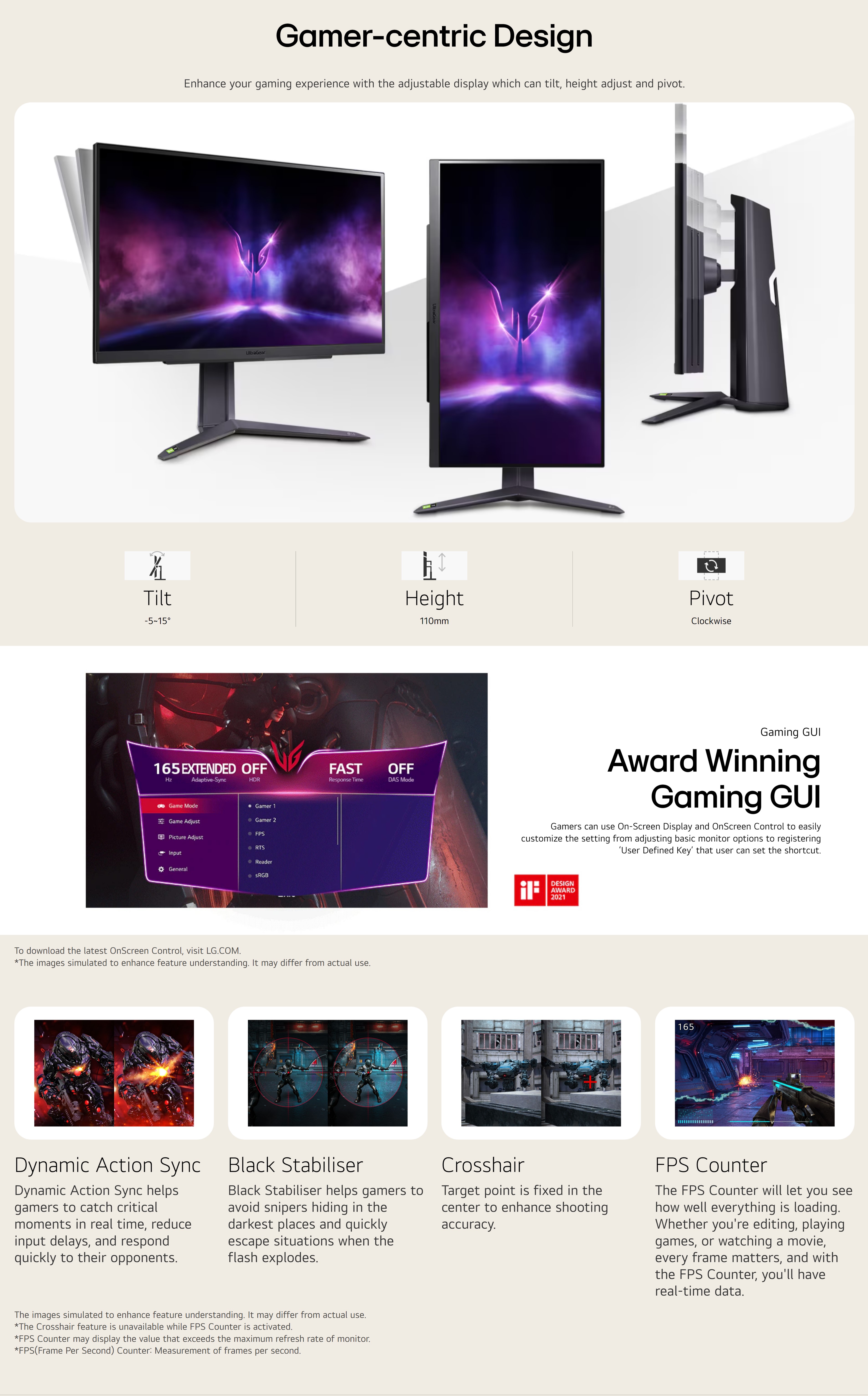 A large marketing image providing additional information about the product LG UltraGear 27GR75Q-B 27" 1440p 165Hz IPS Monitor - Additional alt info not provided